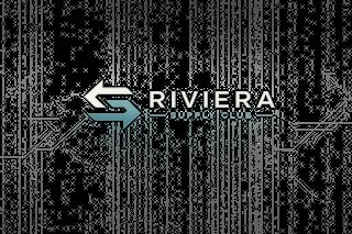 Riviera Supply Club logo with teal and white arrow design on black background